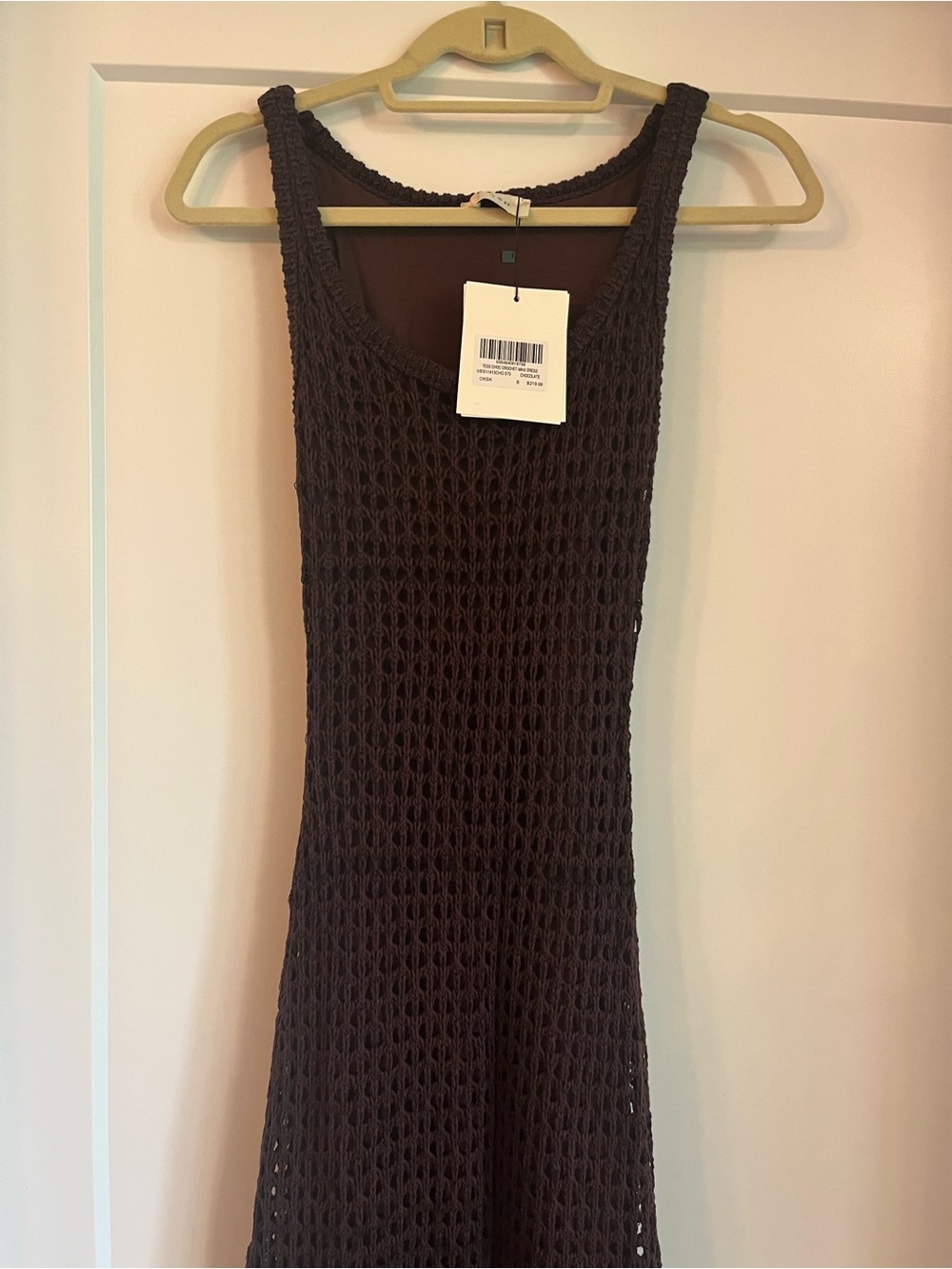 DISSH Tess Chocolate Crochet Midi Dress - Small - Picture 3 of 11